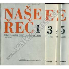 Naše řeč, r. 68. (1985) - nekompletní! (časopis, lingvistika, český jazyk, mj. Nejedlého kritika Thámovy české gramatiky z r. 1798, Jazyk selských suplik z Těšínska z r. 1766, Nejstarší obrozenské divadlo a čeština, Nářečí na Kelečsku)