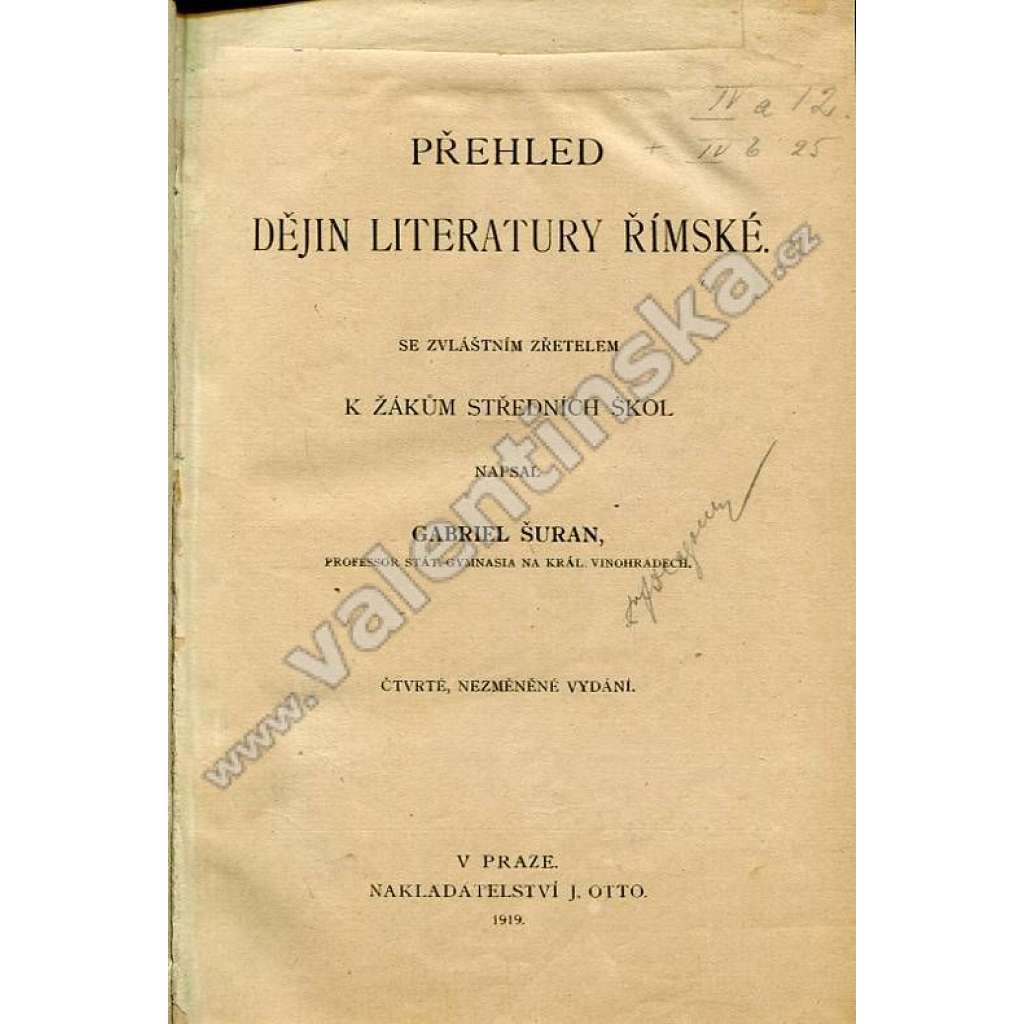 Přehled dějin literatury římské