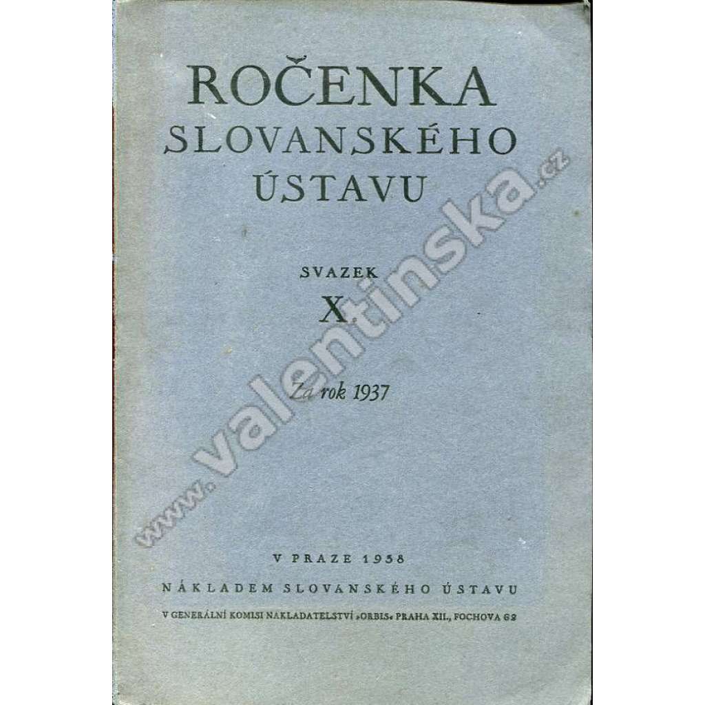 Ročenka Slovanského ústavu, 1937 (sv. X.)