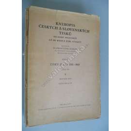 Knihopis českých a slovenských tisků II - část VII (seš.188-197)(vyd. r. 1957) [soupis starých českých knih]