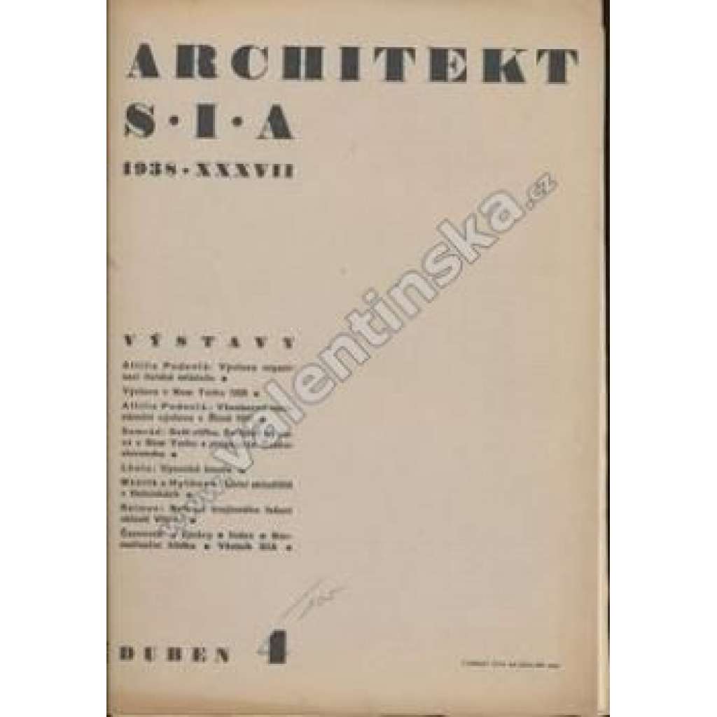 Architekt S.I.A, ročník 1938 - duben 4