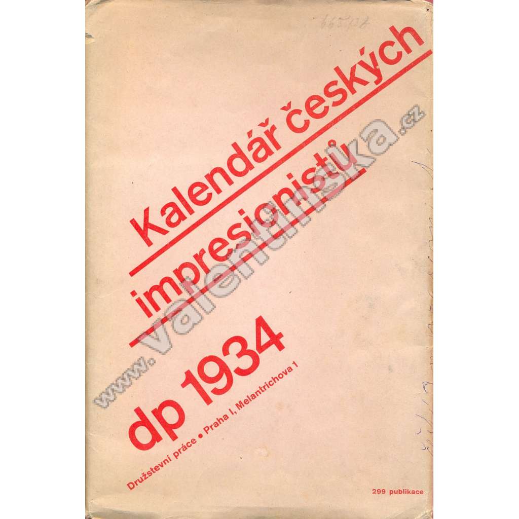 Kalendář českých impresionistů, 1934