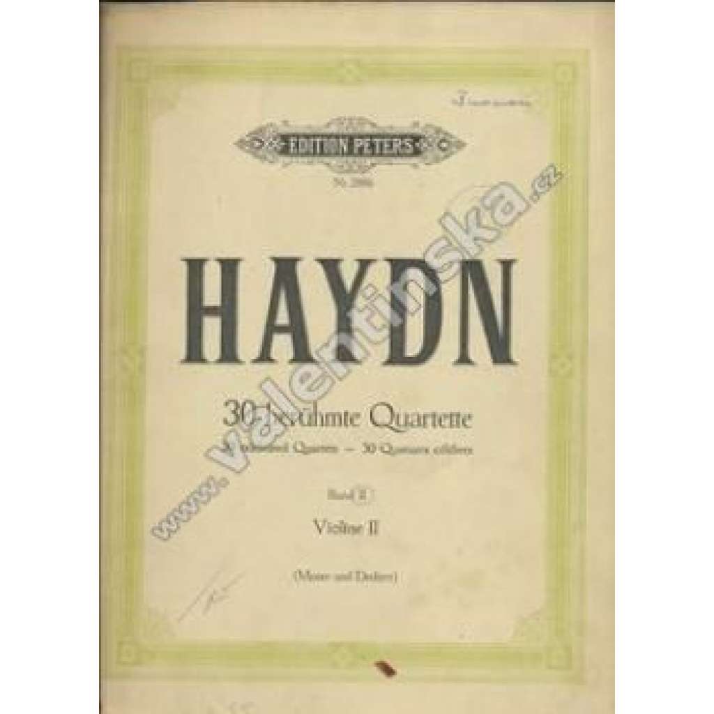 30 berühmte Quartette. Band II. Violine II