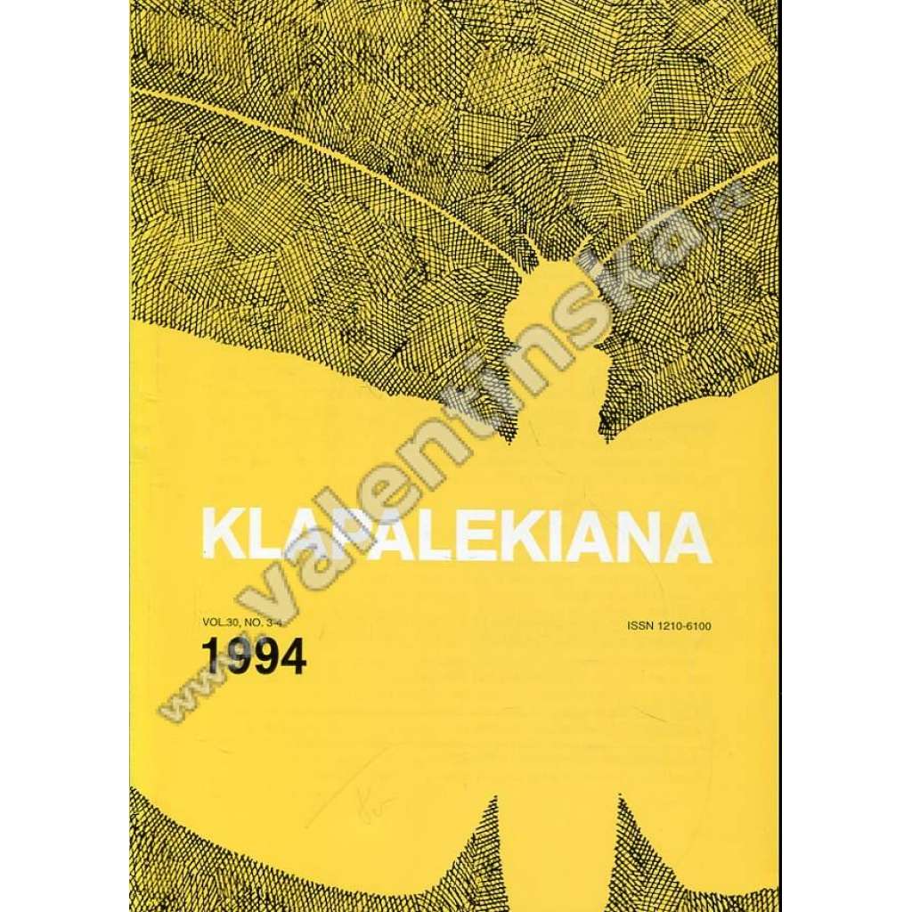 Klapalekiana, vol. 30, no 3-4 (1994)