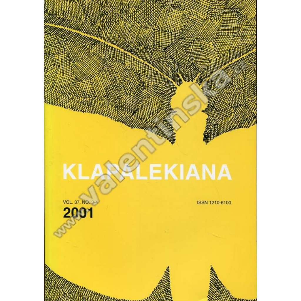 Klapalekiana, vol. 37, no. 3-4 (2001)