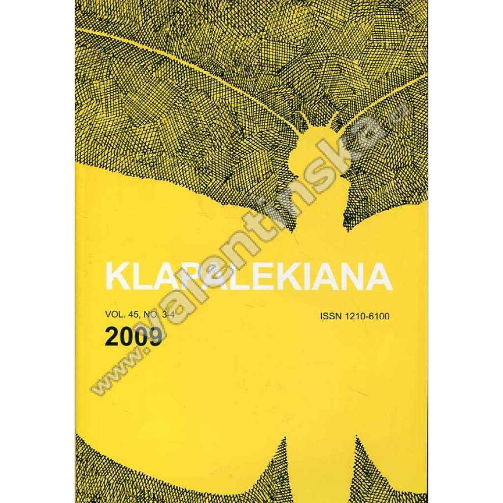 Klapalekiana, vol. 45, no 3-4  (2009)