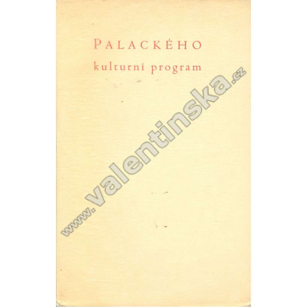 Palackého kulturní program z r. 1837
