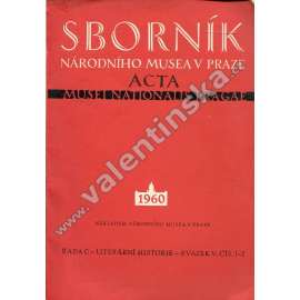 Sborník Národního musea v Praze, 1-2/1960
