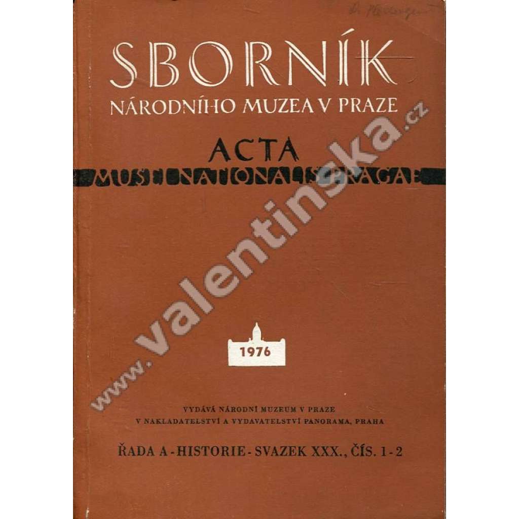 Sborník Národního muzea v Praze, 1-2/1976