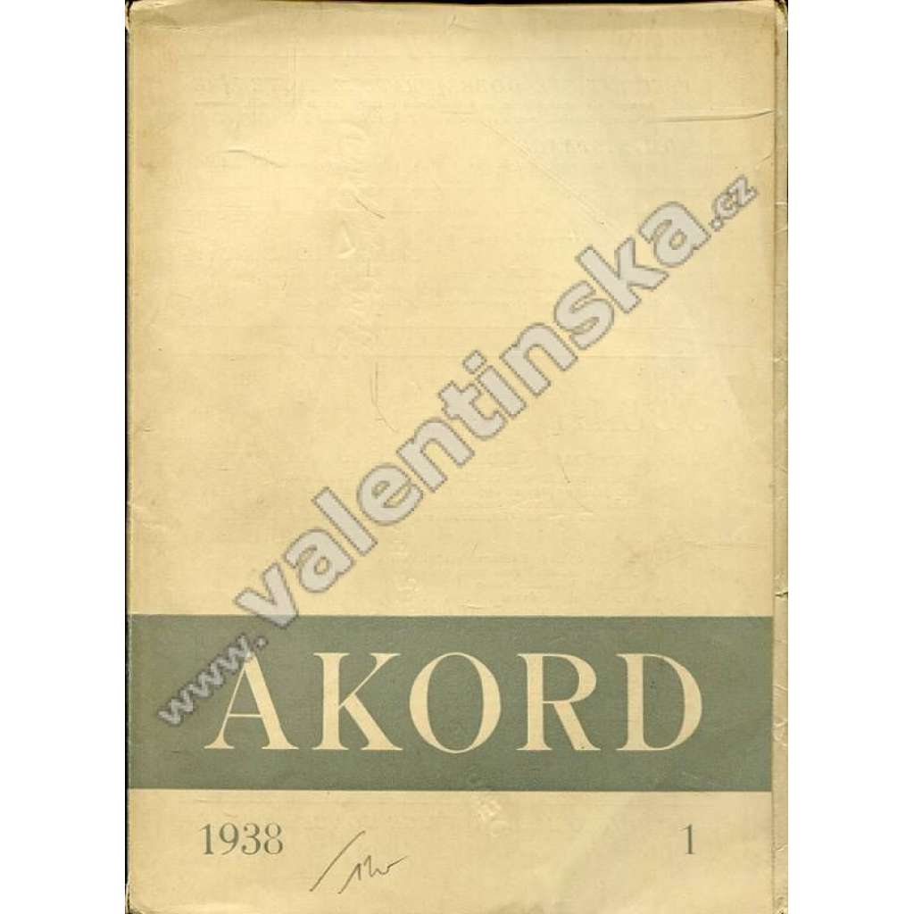 Akord, 1/1938, časopis, katolicky orientovaný měsíčník