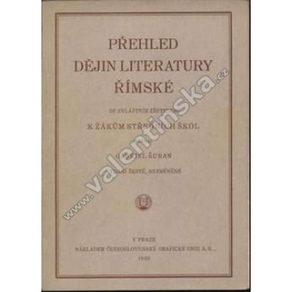 Přehled dějin literatury římské