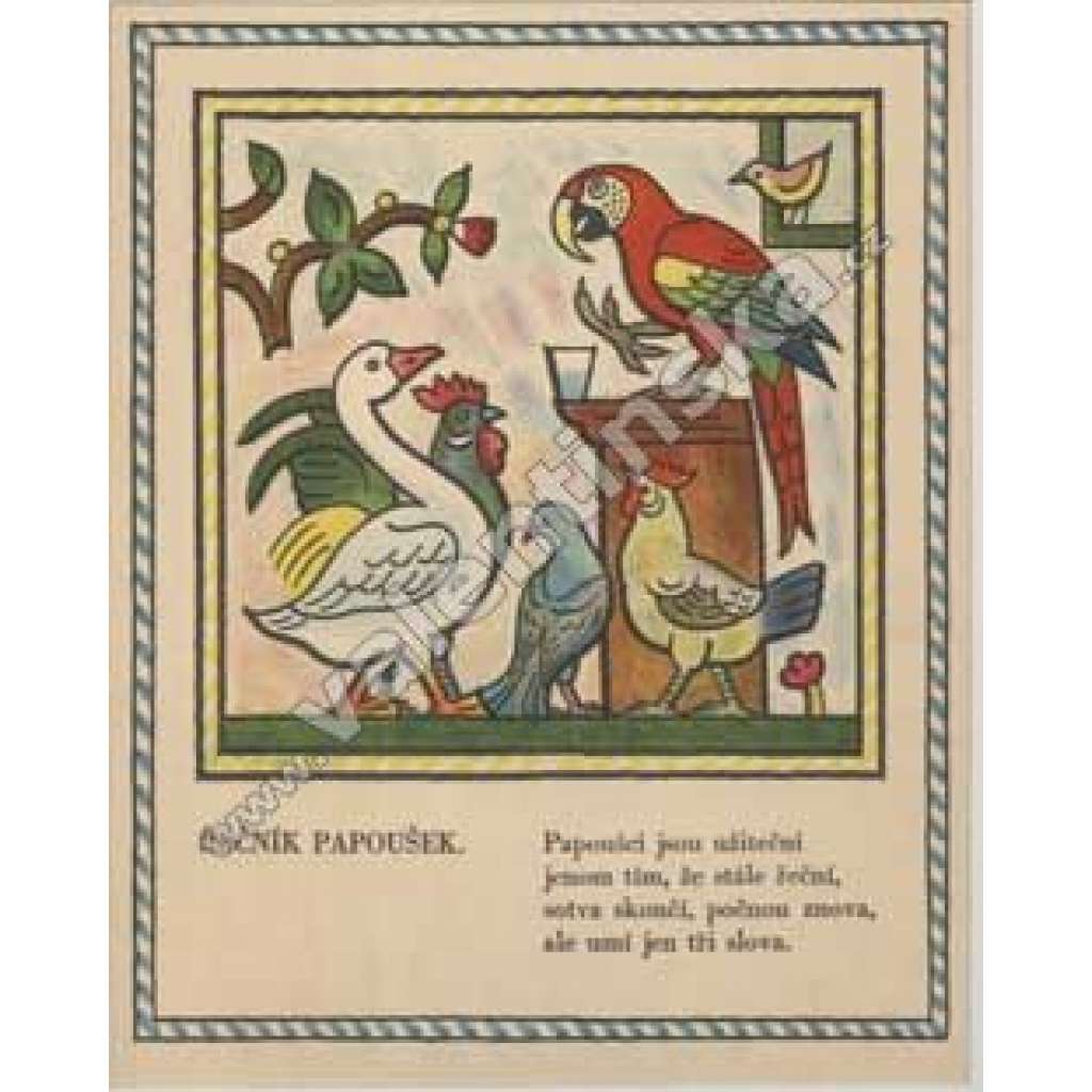 Papoušek  - Josef Lada zinkografie 30. léta HOL